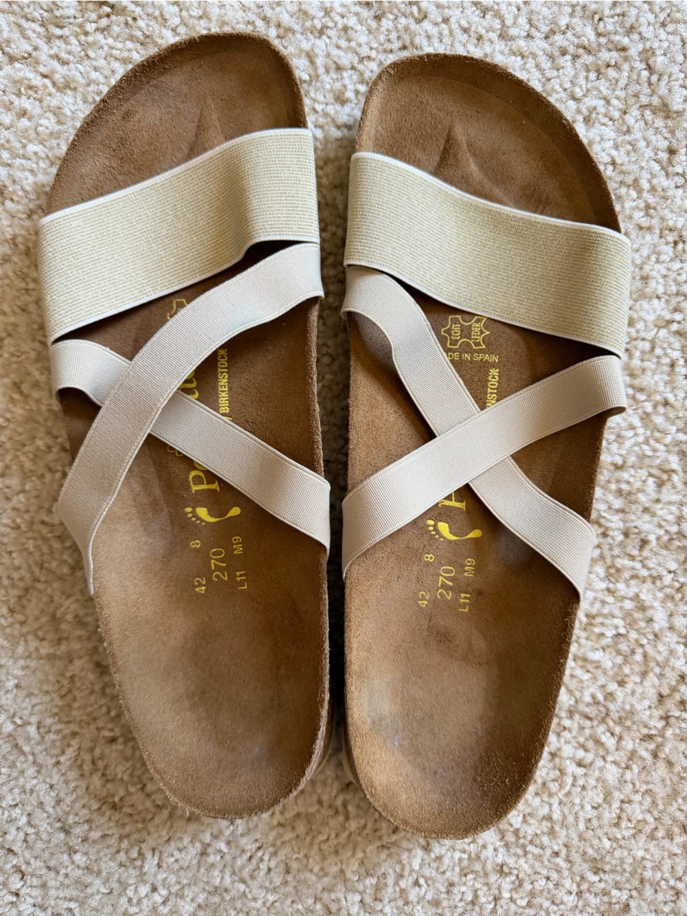 Papillio Birkenstock gold/tan sandals, women’s 11 or 42 - Picture 1 of 4
